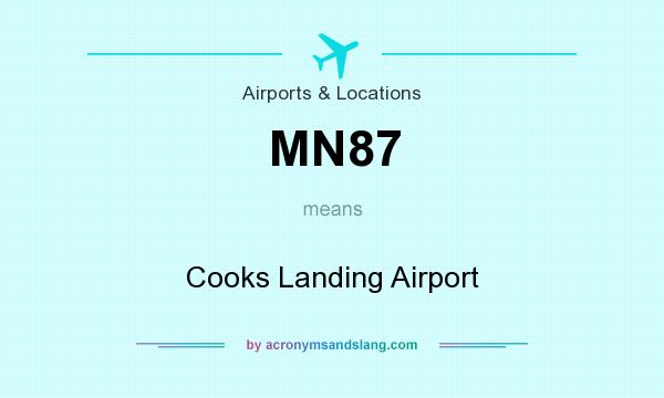 What does MN87 mean? It stands for Cooks Landing Airport