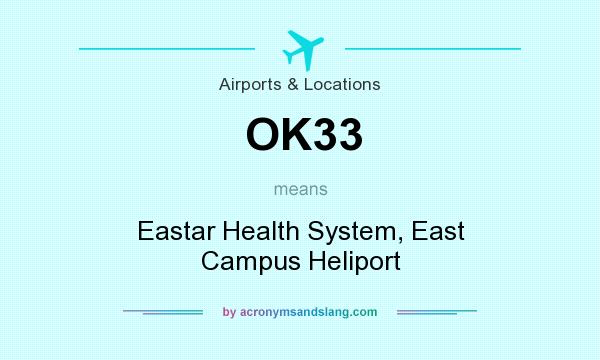 What does OK33 mean? It stands for Eastar Health System, East Campus Heliport