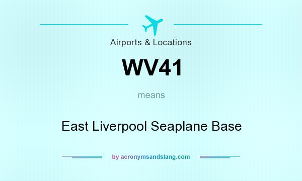 What does WV41 mean? It stands for East Liverpool Seaplane Base