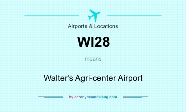 What does WI28 mean? It stands for Walter`s Agri-center Airport