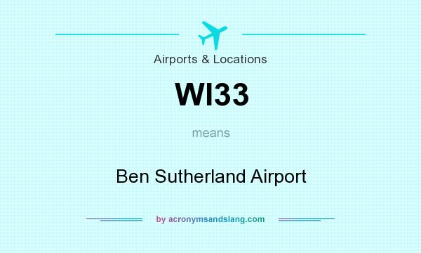 What does WI33 mean? It stands for Ben Sutherland Airport