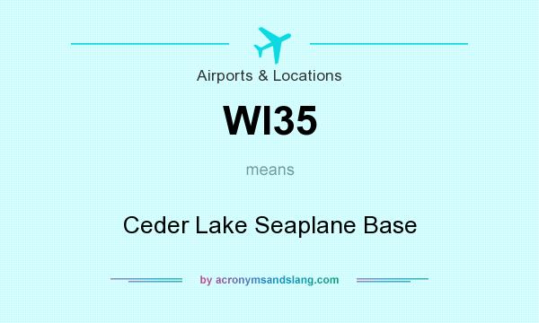 What does WI35 mean? It stands for Ceder Lake Seaplane Base