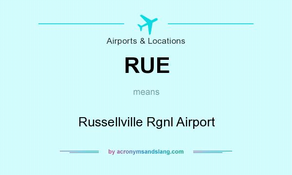 What does RUE mean? It stands for Russellville Rgnl Airport