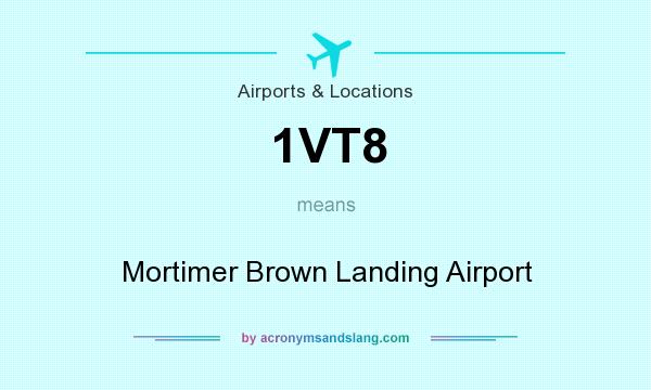 What does 1VT8 mean? It stands for Mortimer Brown Landing Airport