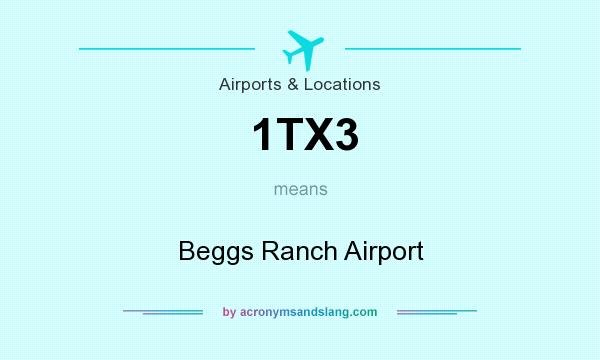 What does 1TX3 mean? It stands for Beggs Ranch Airport