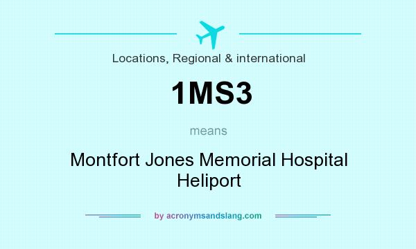 What does 1MS3 mean? It stands for Montfort Jones Memorial Hospital Heliport