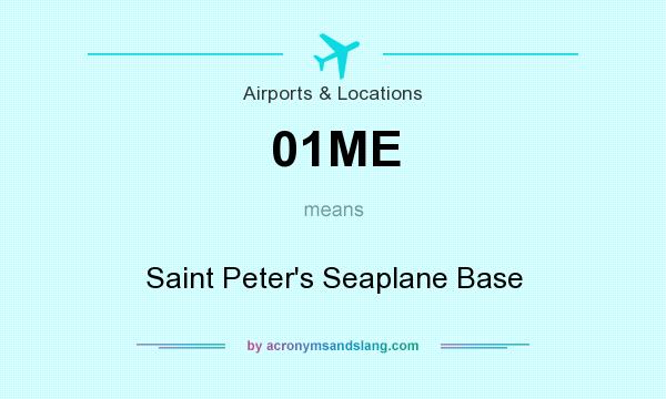 What does 01ME mean? It stands for Saint Peter`s Seaplane Base