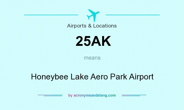 What does 25AK mean? It stands for Honeybee Lake Aero Park Airport