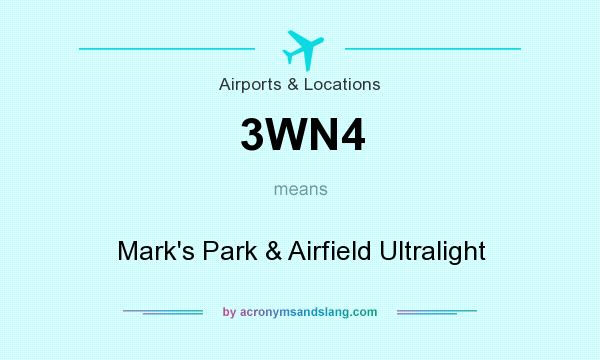 What does 3WN4 mean? It stands for Mark`s Park & Airfield Ultralight