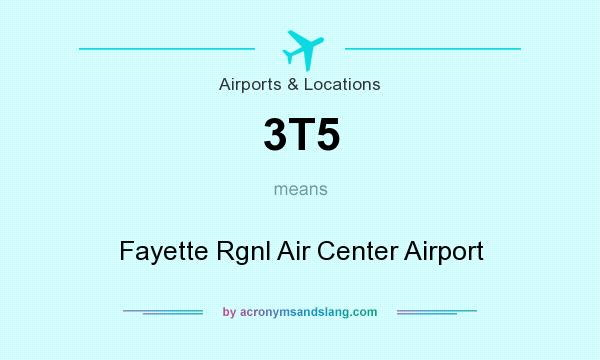 What does 3T5 mean? It stands for Fayette Rgnl Air Center Airport