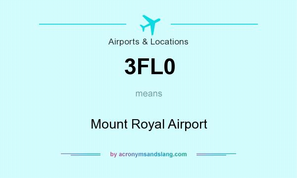 What does 3FL0 mean? It stands for Mount Royal Airport