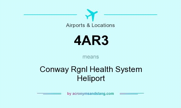 What does 4AR3 mean? It stands for Conway Rgnl Health System Heliport