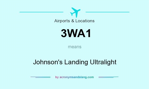 What does 3WA1 mean? It stands for Johnson`s Landing Ultralight
