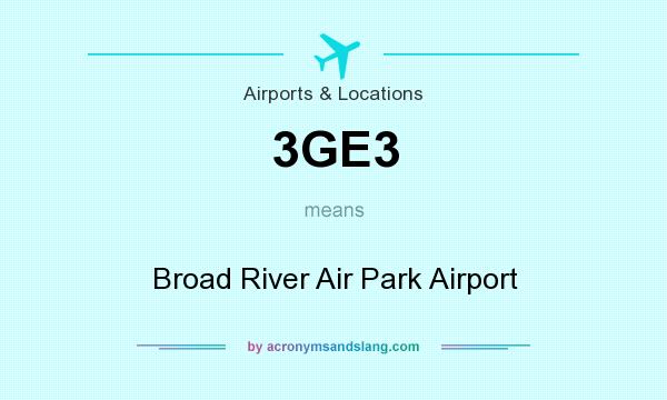 What does 3GE3 mean? It stands for Broad River Air Park Airport