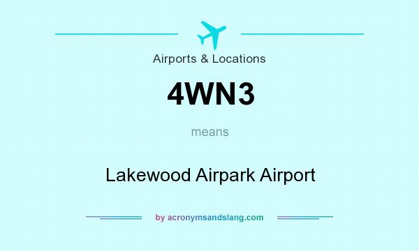 What does 4WN3 mean? It stands for Lakewood Airpark Airport