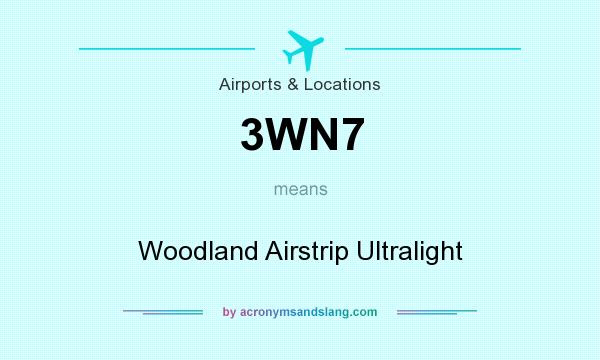 What does 3WN7 mean? It stands for Woodland Airstrip Ultralight