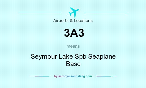 What does 3A3 mean? It stands for Seymour Lake Spb Seaplane Base