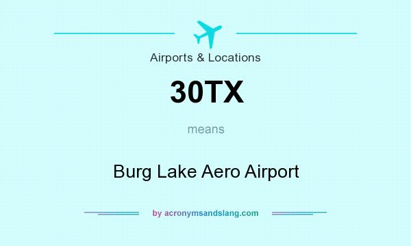 What does 30TX mean? It stands for Burg Lake Aero Airport