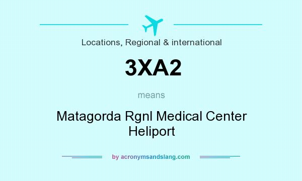 What does 3XA2 mean? It stands for Matagorda Rgnl Medical Center Heliport