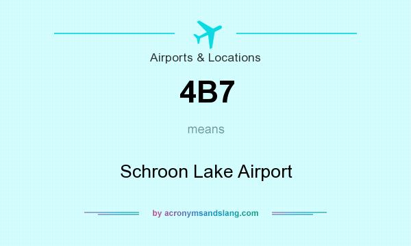 What does 4B7 mean? It stands for Schroon Lake Airport