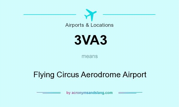 What does 3VA3 mean? It stands for Flying Circus Aerodrome Airport