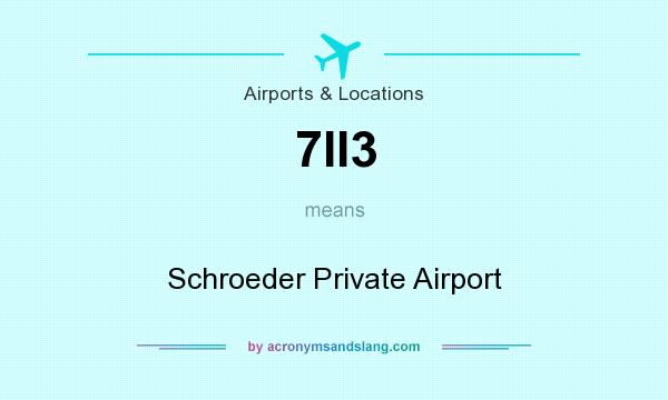 What does 7II3 mean? It stands for Schroeder Private Airport
