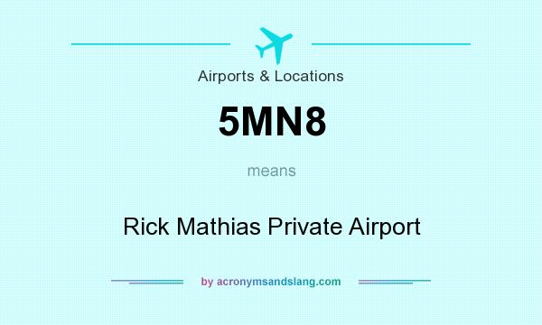 What does 5MN8 mean? It stands for Rick Mathias Private Airport