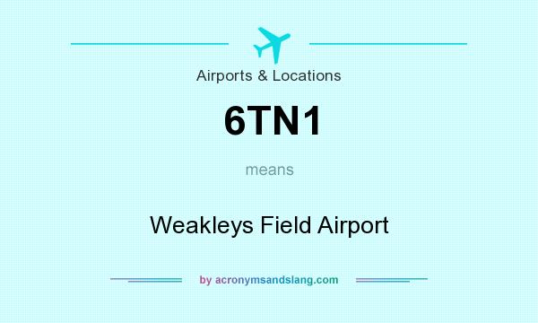 What does 6TN1 mean? It stands for Weakleys Field Airport