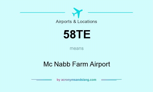 What does 58TE mean? It stands for Mc Nabb Farm Airport