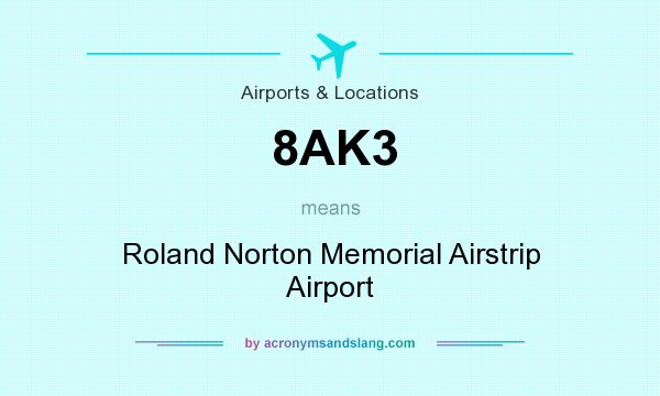 What does 8AK3 mean? It stands for Roland Norton Memorial Airstrip Airport