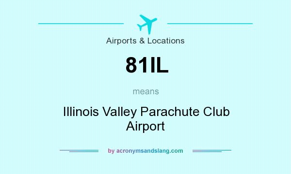 What does 81IL mean? It stands for Illinois Valley Parachute Club Airport