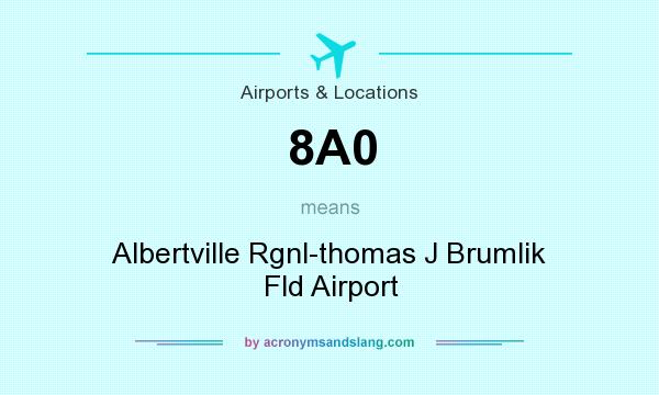 What does 8A0 mean? It stands for Albertville Rgnl-thomas J Brumlik Fld Airport