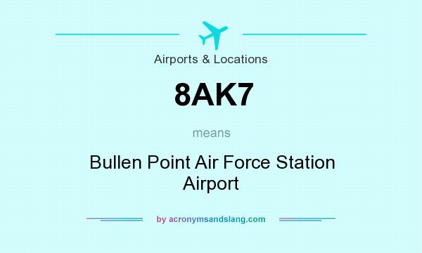 What does 8AK7 mean? It stands for Bullen Point Air Force Station Airport