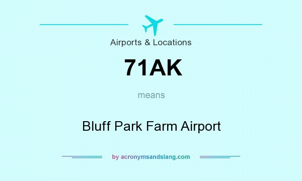 What does 71AK mean? It stands for Bluff Park Farm Airport