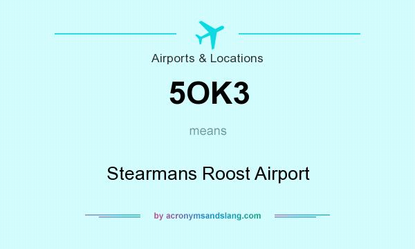 What does 5OK3 mean? It stands for Stearmans Roost Airport