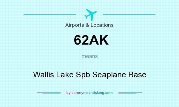 What does 62AK mean? It stands for Wallis Lake Spb Seaplane Base