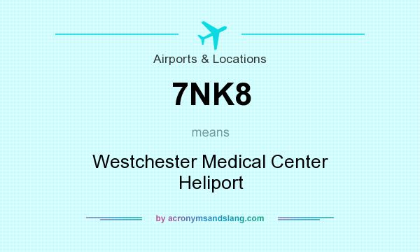 What does 7NK8 mean? It stands for Westchester Medical Center Heliport