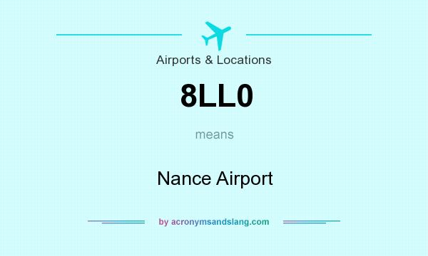 What does 8LL0 mean? It stands for Nance Airport
