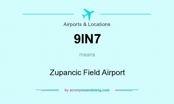 What does 9IN7 mean? It stands for Zupancic Field Airport