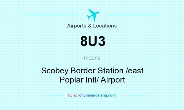 What does 8U3 mean? It stands for Scobey Border Station /east Poplar Intl/ Airport