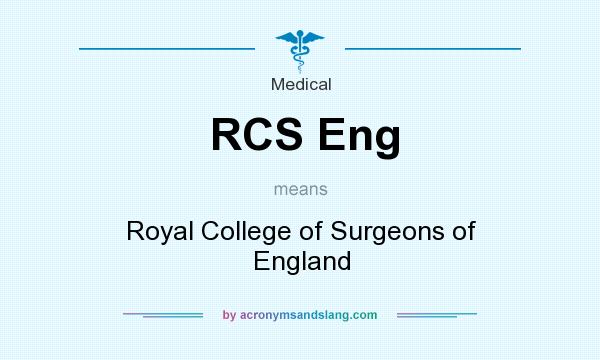 What does RCS Eng mean? It stands for Royal College of Surgeons of England