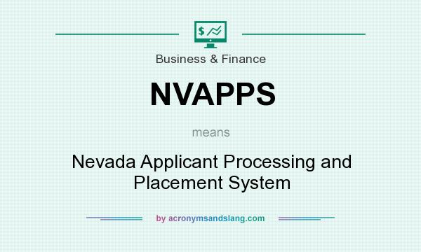 What does NVAPPS mean? It stands for Nevada Applicant Processing and Placement System