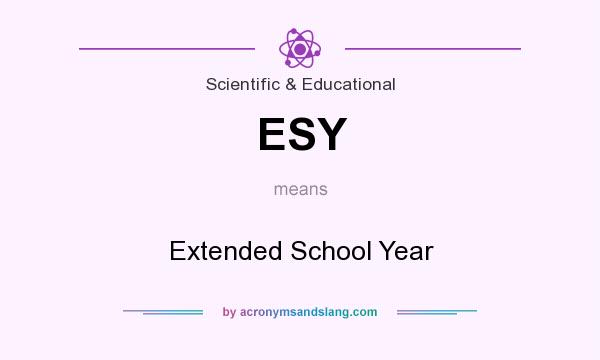 What does ESY mean? It stands for Extended School Year