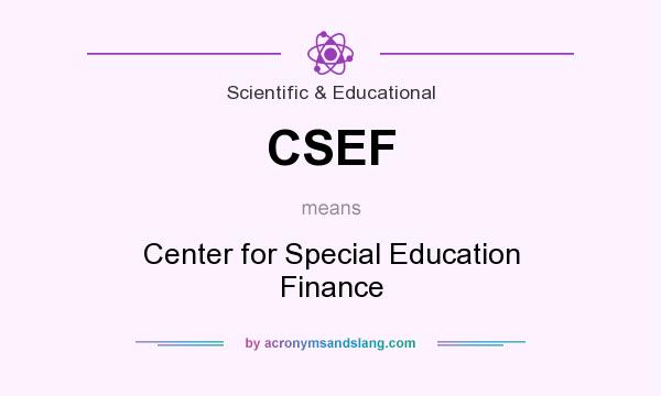 What does CSEF mean? It stands for Center for Special Education Finance