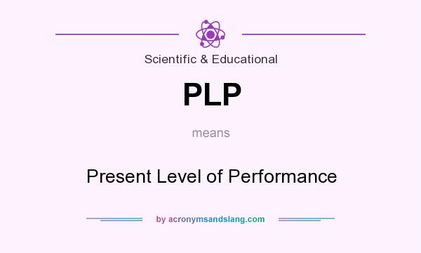 What does PLP mean? It stands for Present Level of Performance