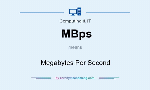 What does MBps mean? It stands for Megabytes Per Second