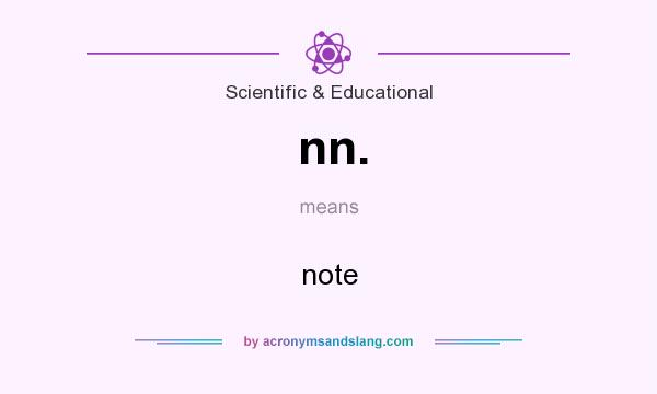 What does nn. mean? It stands for note
