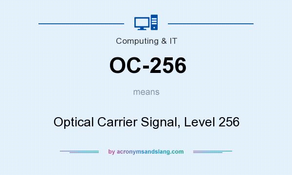 What does OC-256 mean? It stands for Optical Carrier Signal, Level 256