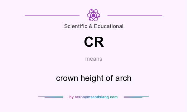What does CR mean? It stands for crown height of arch