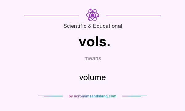 What does vols. mean? It stands for volume